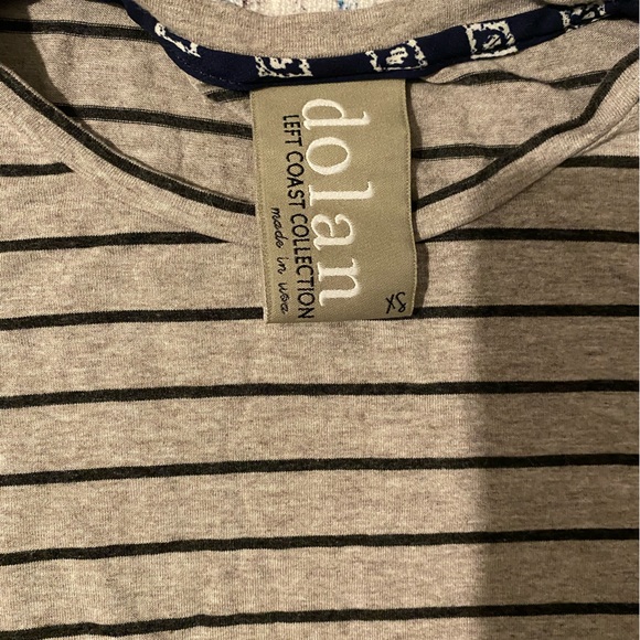 Dolan by Anthropologie Grey Binney Ruffle Striped Top Size XS - Picture 4 of 6